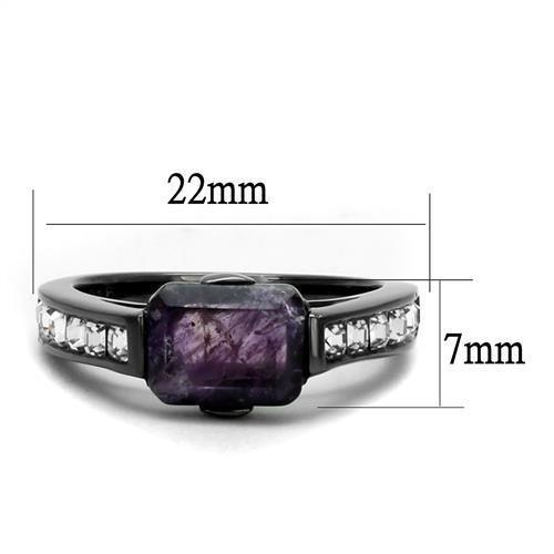 Amethyst Steel Power Ring