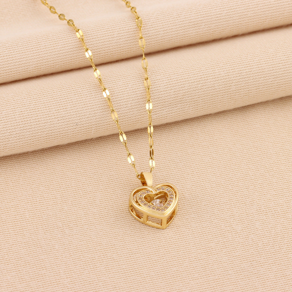 Double-Layer Love Pendant Necklace