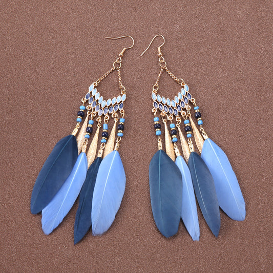 Bohemian Feather Travel Earrings