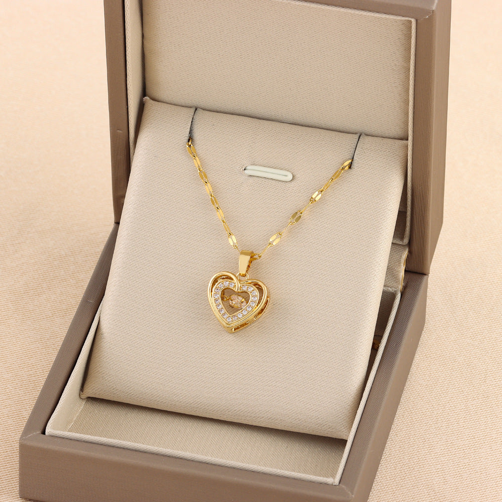 Double-Layer Love Pendant Necklace